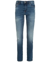 Jeans aderenti strappati blu di Armani Exchange