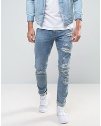 Jeans aderenti strappati blu di ASOS DESIGN