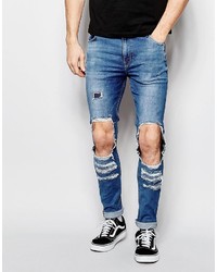 Jeans aderenti strappati blu di Asos