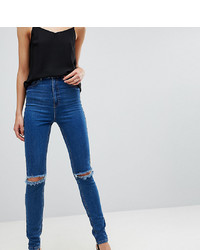 Jeans aderenti strappati blu di Asos Tall