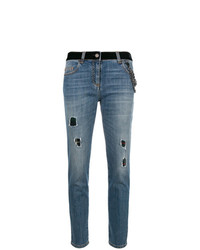 Jeans aderenti strappati blu di Boutique Moschino