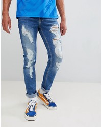 Jeans aderenti strappati blu di Brooklyn Supply Co.