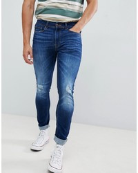 Jeans aderenti strappati blu di Burton Menswear
