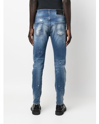 Jeans aderenti strappati blu di John Richmond