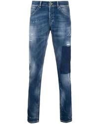 Jeans aderenti strappati blu di Dondup