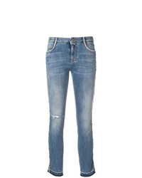 Jeans aderenti strappati blu di Ermanno Scervino