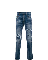 Jeans aderenti strappati blu di Frankie Morello