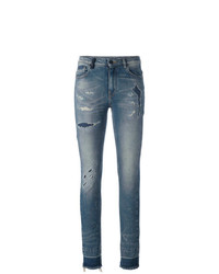 Jeans aderenti strappati blu di Marcelo Burlon County of Milan