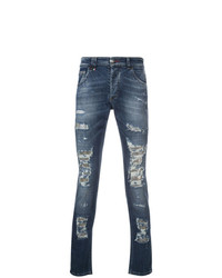 Jeans aderenti strappati blu di Philipp Plein