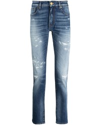 Jeans aderenti strappati blu di Pt05
