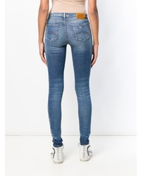 Jeans aderenti strappati blu di Emporio Armani