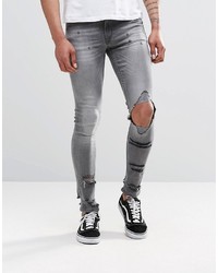 Jeans aderenti strappati grigi di Asos