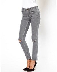 Jeans aderenti strappati grigi di Asos