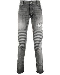Jeans aderenti strappati grigi di Balmain