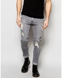 Jeans aderenti strappati grigi di Cheap Monday