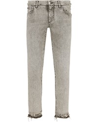 Jeans aderenti strappati grigi di Dolce & Gabbana