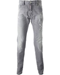 Jeans aderenti strappati grigi di DSquared