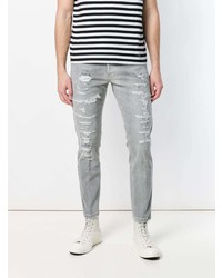 Jeans aderenti strappati grigi di Entre Amis