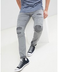 Jeans aderenti strappati grigi di Jack & Jones