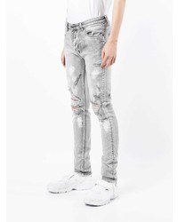 Jeans aderenti strappati grigi di Ksubi