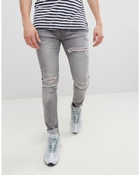 Jeans aderenti strappati grigi di Soul Star