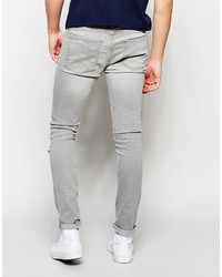 Jeans aderenti strappati grigi di WÅVEN
