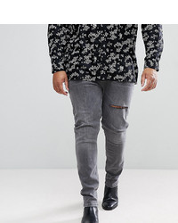 Jeans aderenti strappati grigio scuro di ASOS DESIGN