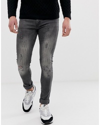 Jeans aderenti strappati grigio scuro di Bolongaro Trevor