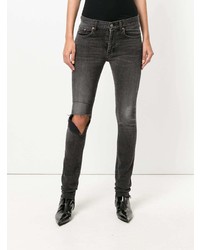 Jeans aderenti strappati grigio scuro di Balenciaga