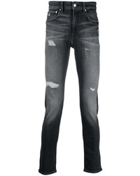 Jeans aderenti strappati grigio scuro di Calvin Klein Jeans