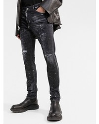 Jeans aderenti strappati grigio scuro di DSQUARED2