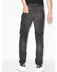 Jeans aderenti strappati grigio scuro di Balmain