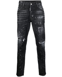 Jeans aderenti strappati grigio scuro di DSQUARED2