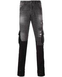 Jeans aderenti strappati grigio scuro di Greg Lauren X Paul & Shark