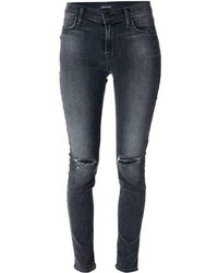 Jeans aderenti strappati grigio scuro di J Brand