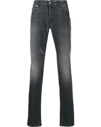 Jeans aderenti strappati grigio scuro di Just Cavalli