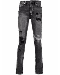 Jeans aderenti strappati grigio scuro di Ksubi