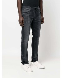 Jeans aderenti strappati grigio scuro di Dondup