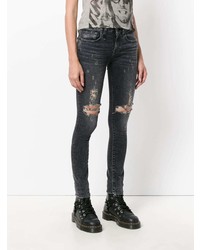 Jeans aderenti strappati grigio scuro di R13