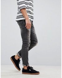 Jeans aderenti strappati grigio scuro di ONLY & SONS