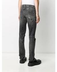 Jeans aderenti strappati grigio scuro di Unravel Project