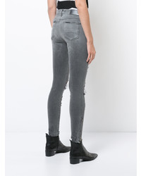 Jeans aderenti strappati grigio scuro di Amiri