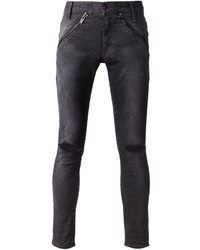 Jeans aderenti strappati grigio scuro di Undercover