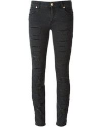 Jeans aderenti strappati grigio scuro di Versus