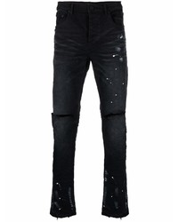 Jeans aderenti strappati neri e bianchi di purple brand