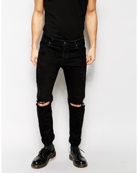 Jeans aderenti strappati neri di Asos