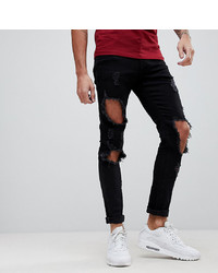 Jeans aderenti strappati neri di Brooklyn Supply Co.