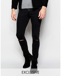 Jeans aderenti strappati neri di Cheap Monday