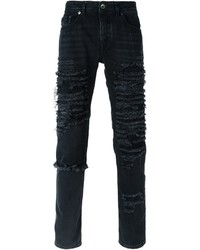 Jeans aderenti strappati neri di Diesel Black Gold