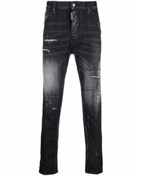 Jeans aderenti strappati neri di DSQUARED2